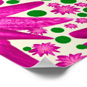 Hot Pink Floral Seamless Pattern ポスター (角)