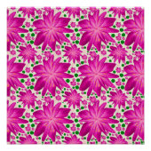 Hot Pink Floral Seamless Pattern ポスター (正面)
