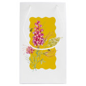 Hot Pink Florals And Bumble Bee A Sweet Little Bee スモールペーパーバッグ (裏面)