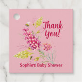 Hot Pink Florals And Bumble Bee A Sweet Little Bee フェイバータグ (正面)