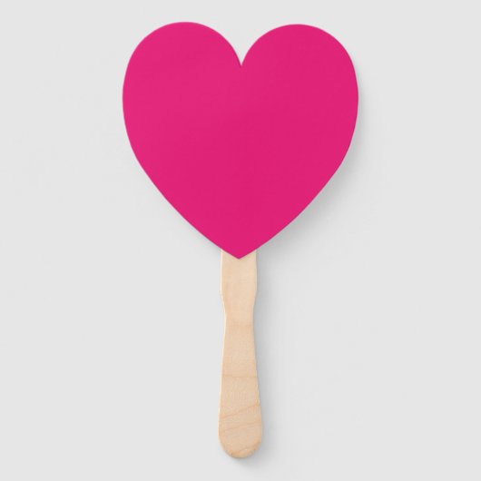 Hot Pink fuchsia heart hand fans ハンドファン (正面)