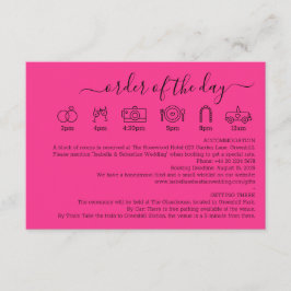 Hot Pink Fuchsia Wedding Details Order Of The Day エンクロージャーカード