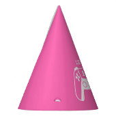 Hot Pink Gaming Girl Birthday パーティーハット (左)