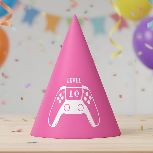 Hot Pink Gaming Girl Birthday パーティーハット