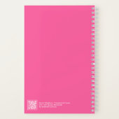 Hot Pink Gingham Plaid Transparent Frame Notebook ノートブック (裏面)