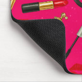 Hot Pink Glam Makeup Mouse Pad マウスパッド (コーナー)