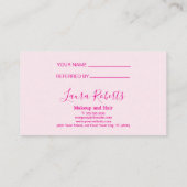 Hot Pink Glitter Clean Aesthetic 紹介カード (裏面)