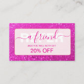 Hot Pink Glitter Clean Aesthetic 紹介カード (正面)