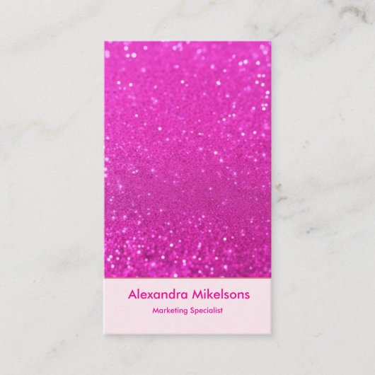 Hot Pink Glitter Glam Branding 名刺 (正面)