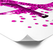 Hot Pink Glitter High Heels White Birthday Banner ポスター (角)