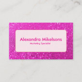 Hot Pink Glitter Modern Branding 名刺 (正面)
