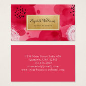 Hot Pink Gold Abstract Business Cards (正面&裏面)