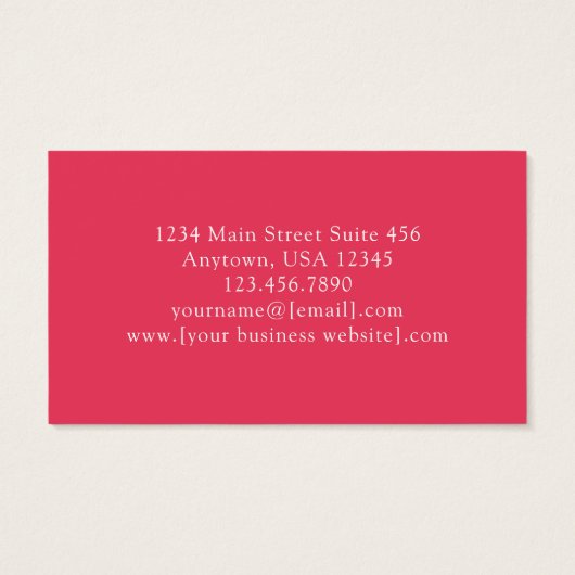Hot Pink Gold Abstract Business Cards (裏面)