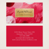 Hot Pink Gold Abstract Business Cards (正面&裏面)