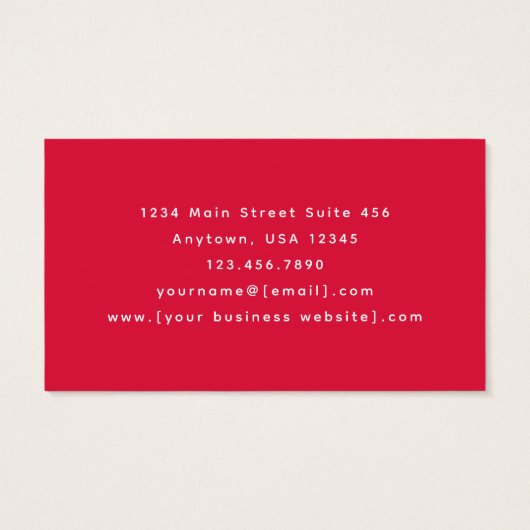 Hot Pink Gold Abstract Monogram Business Cards (裏面)