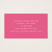 Hot Pink Gold Abstract Monogram Business Cards (裏面)