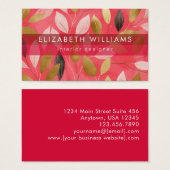 Hot Pink Gold Coral Boho Modern Botanical (正面&裏面)