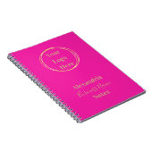 Hot Pink Gold Custom Logo Business Notes ノートブック (右側)