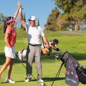 Hot Pink Golf Club White Bows Custom Birthday ゴルフタオル