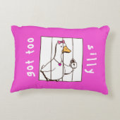 Hot Pink Got too Silly Funny Goose アクセントクッション (裏面)
