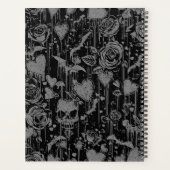 Hot Pink Gothic Roses & Skulls Pattern プランナー手帳 (裏面)