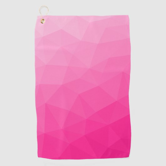 Hot pink gradient geometric mesh pattern ゴルフタオル (正面)