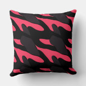 Hot pink, gray and black Camo abstract クッション (裏面)