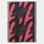 Hot pink, gray and black Camo abstract スローブランケット (正面縦)