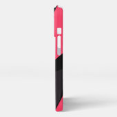 Hot pink, gray and black Camo abstract iPhoneケース (左側面)