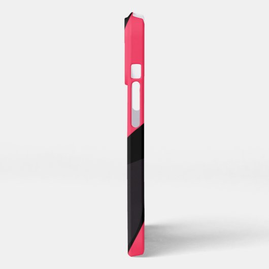 Hot pink, gray and black Camo abstract iPhoneケース (左側面)