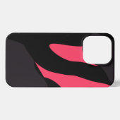 Hot pink, gray and black Camo abstract iPhoneケース (裏面横)