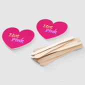 Hot Pink heart hand fans ハンドファン (組立なし)