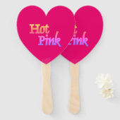 Hot Pink heart hand fans ハンドファン (正面&裏面)