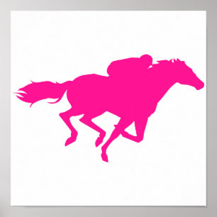 Hot Pink Horse Racing; Race Horse ポスター