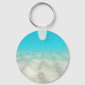 Hot Pink I Loveスイミングブルー水中フォト キーホルダー (裏面)