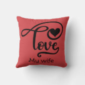 Hot pink I love you my wife  クッション (裏面)