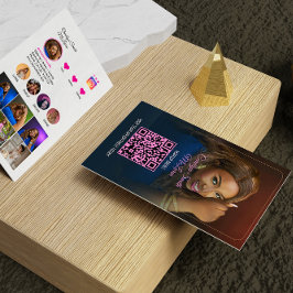 Hot Pink Instagram QR Code Business Card for Braid 名刺