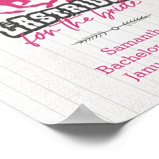 Hot Pink Last Ride For The Bride Poster ポスター (角)