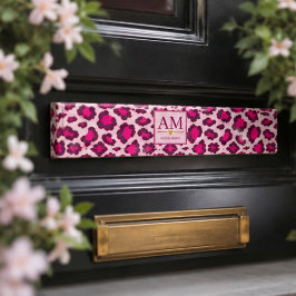 Hot Pink Leopard Print Blush Glam Animal Print サインプレート