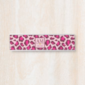 Hot Pink Leopard Print Blush Glam Animal Print サインプレート (正面)
