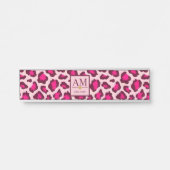 Hot Pink Leopard Print Blush Glam Animal Print サインプレート (正面)