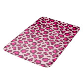 Hot Pink Leopard Print Blush  Glam Animal Print バスマット (アングル)