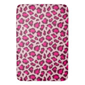 Hot Pink Leopard Print Blush  Glam Animal Print バスマット (正面縦)