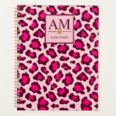 Hot Pink Leopard Print Blush Glam Animal Print プランナー手帳 (正面)