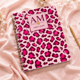 Hot Pink Leopard Print Blush Glam Animal Print プランナー手帳