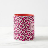 Hot Pink Leopard Print Blush Glam Animal Print マグカップ (中央)