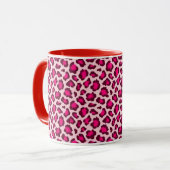 Hot Pink Leopard Print Blush Glam Animal Print マグカップ (正面左)