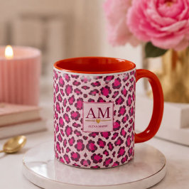 Hot Pink Leopard Print Blush Glam Animal Print マグカップ