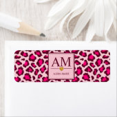Hot Pink Leopard Print Blush Glam Animal Print ラベル (インサイチュ)