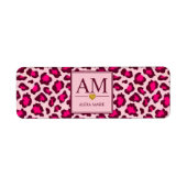 Hot Pink Leopard Print Blush Glam Animal Print ラベル (正面)